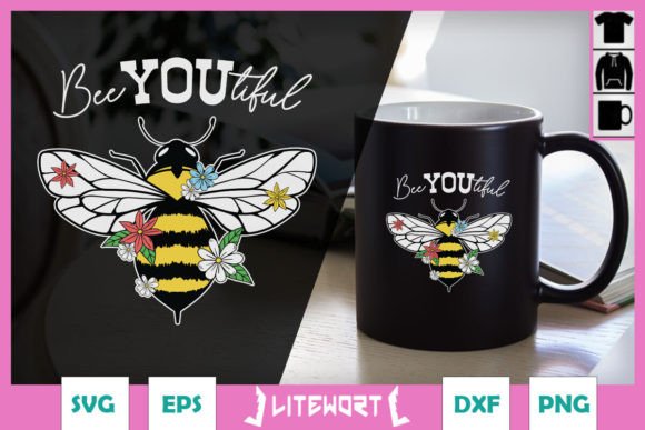 Bee You Tiful Flowers Floral Bee SVG