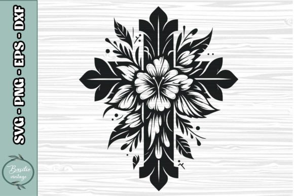 Floral Cross SVG Clipart 11