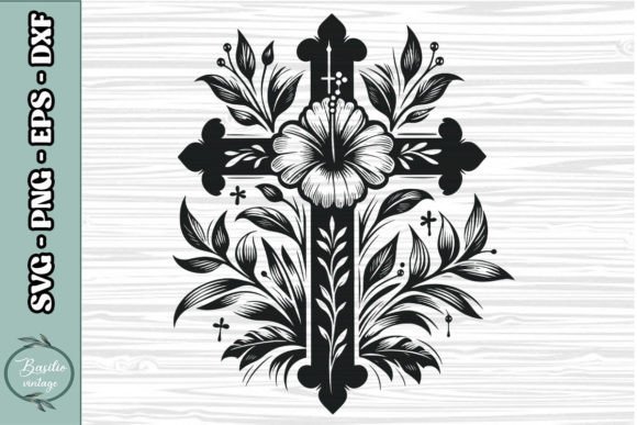 Floral Cross SVG Clipart 17
