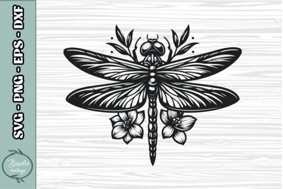 Floral Dragonfly SVG Clipart 13