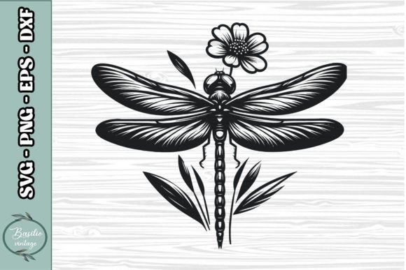 Floral Dragonfly SVG Clipart 19