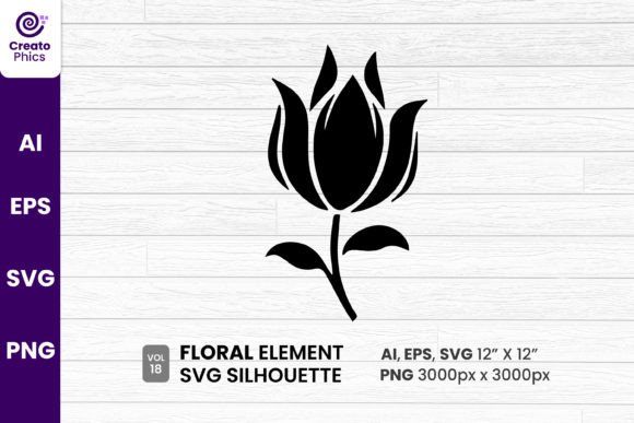 Floral Element Silhouette Sublimation