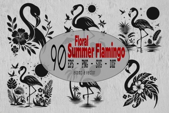 Floral Flamingo Bundle Svg