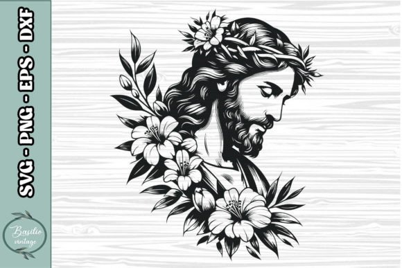 Floral Jesus SVG Clipart 20