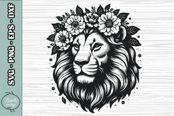 Floral Lion SVG Clipart 12