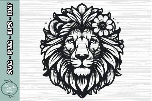 Floral Lion SVG Clipart 16