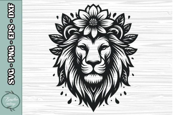 Floral Lion SVG Clipart 17