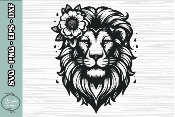 Floral Lion SVG Clipart 20