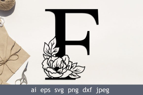 Flower Letter F Svg, Floral Letter Svg