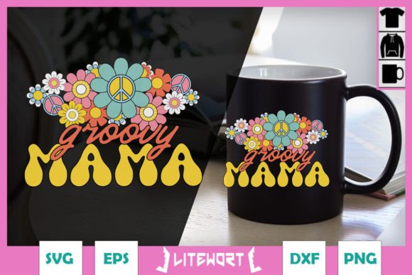 Groovy Mama Floral Retro SVG